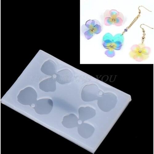 Silicone Jewelry Mold Flower Petal Earring Pendant Epoxy Resin Casting Mold Tool Drop Shipping