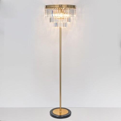 Postmodern simple double crystal floor lamp creative personality villa model room living room bedroom decorative lamp