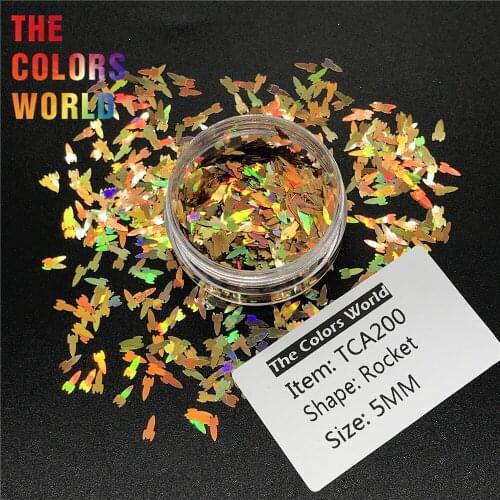 TCT-198 Rocket Shape 5MM Size Nail Glitter Nail Art Decoration Makeup Body Paint Face Glitter Nail Gel Handwork DIY Accessorie