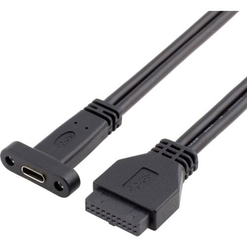 USB3.0 20pin to type-C usb3.1 data cable USB3.0 20p adapter cable USB baffle with screw cable 50cm