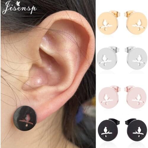 Lovely Black Swallow Bird Stud Earrings for Women Cute Animal Jewelry Earing Tiny Stainless Steel Bee Dragonfly Earings Kid Gift
