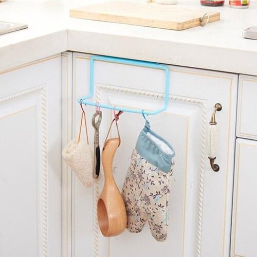 Towel Rack Hanging Holder Organizer Bathroom Kitchen Cabinet Cupboard Hanger Sponge Shelf Organizer Storage Rack for Bathroom