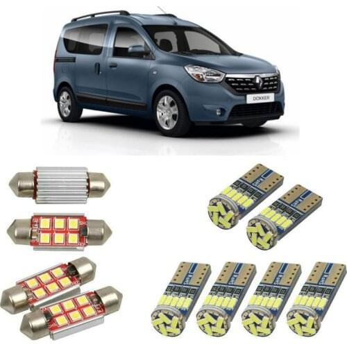 Interior led Car lights For Renault dokker box 2013 car accessories boot light License Plate Light 6pc