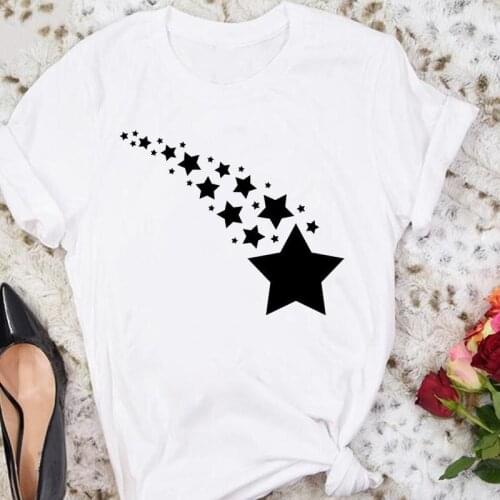 Women Geometric Star 2021 Cute 90s Clothing Trend Summer Sweet Tshirts Fashion Clothes Stylish T Top Lady Print Tee T-Shirt
