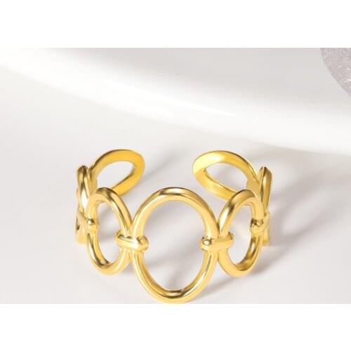 Womens Fashion Circle Round Rings Boho Jewelry Stainless Steel Wedding Promise Ring Bague Femme 2021 Best Friend Gifts