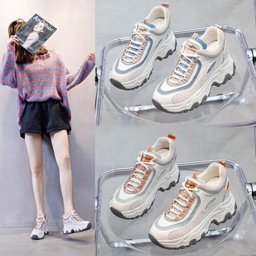 Increased Womens Shoes Torre Platform Ins Tide Shoes Womens 2021 New Wild Sports Small White Shoes Tide with Four Seasons