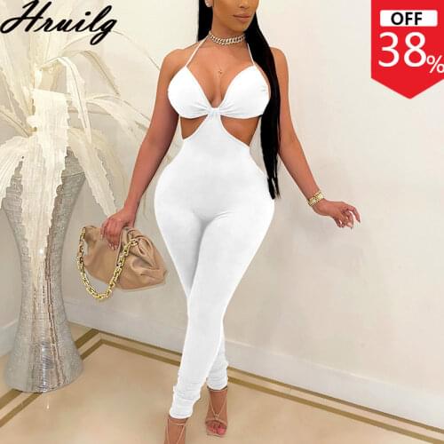 Womens Jumpsuit Strapless Tops Long Pants Solid Color Backless Bandage Woman Overalls Knitted Party Clubwear Jumpsuit Women