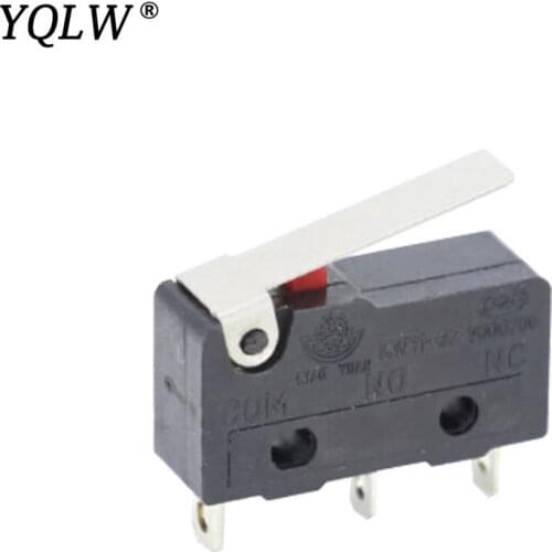 100 PCS/lot 3pin All New Limit Switch N/O N/C 5A250VAC KW11-3Z Mini Micro Switch With Pulley