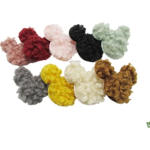 20pcs/lot 5*4.5cm plush Mouse Padded appliques for DIY headwear decoration and garment accessories