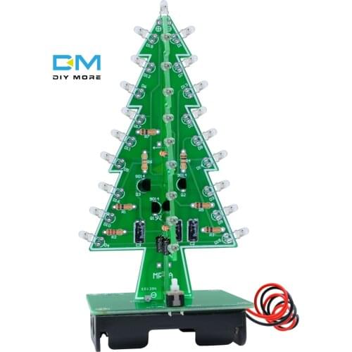3D Xmas Tree 7 Color Light Flash LED Circuit Christmas Trees LED Diy Kit Electronic PCB Board Module DC 4.5V-5V