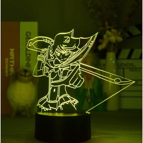 Kill La Kill 3D LED Night lights Sensor Lamp Ryuko Matoi Figure Nightlight Anime Fans Kids Room Decor Birthday Gift App Control