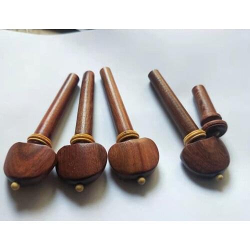 4 PCS JUJUBE B TYPE Violin PEGS AND 1 END PIN ALL 4/4, VIOLIN ACCESSORIES