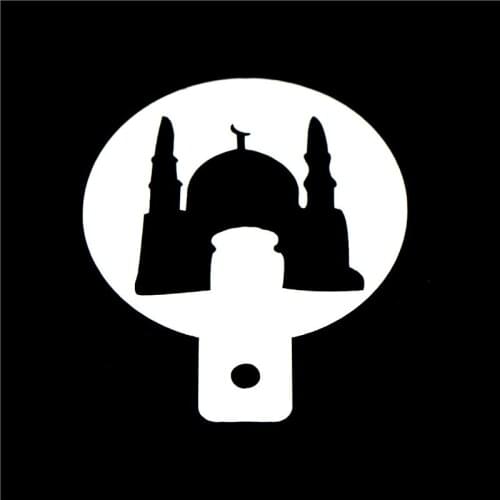 6pcs/set Ramadan Eid Mubarak Lamp Design Coffee Stencils Cake Template Tool