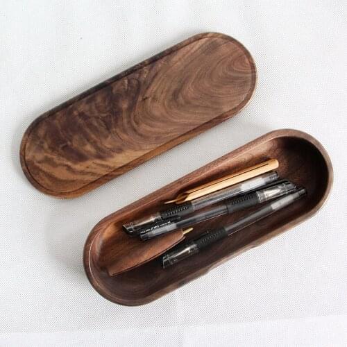 Japan style Pen Pencil Case Holder Stationery Storage Wooden Box