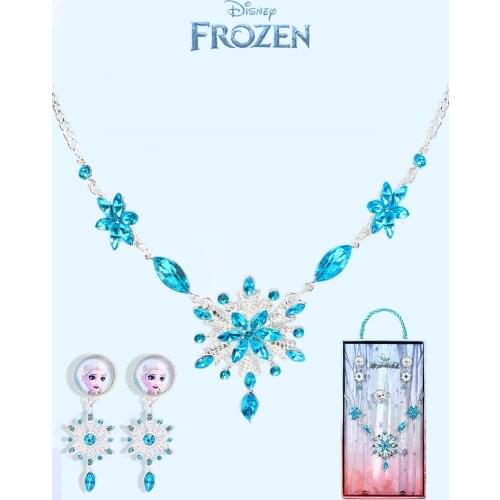 Disney Frozen 2 Elsa Princess Children Necklace Rings Clip Earring Accessories Makeup Toys Cartoon Nail Stickers For Girls Gifts