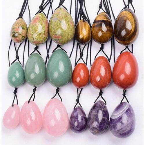 Massage Egg 3 Pcs Set Jade Crystal Rose Quartz Yoni Ball Health Pelvic Floor Muscle Vagina Massager For Kegel Exercise Care Tool
