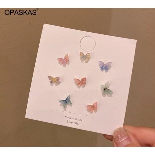 Fashion Fairy Stereo Butterfly Earrings Set Combination Small Simple Niche Design Online Celebrity Hypoallergenic Earrings PT