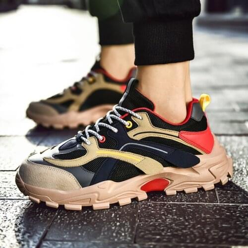 2021 New fashion outdoor leisure sports dad shoes mens fashion breathable leisure shoes light thick soled sports shoes