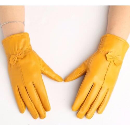 New Arrival 2018 100% High Quality Leather Glove Womens Pure Classical Style Sheepskin Gloves Winter Mittens Free Shipping