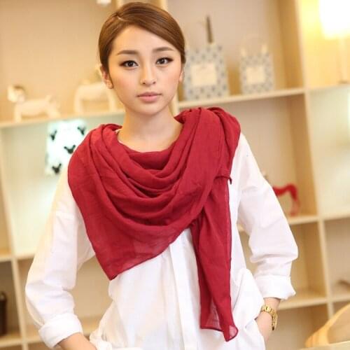 New arrival 2020 solid color veil scarfs spring and autumn womens solid color Solid cotton scarf drop shipping