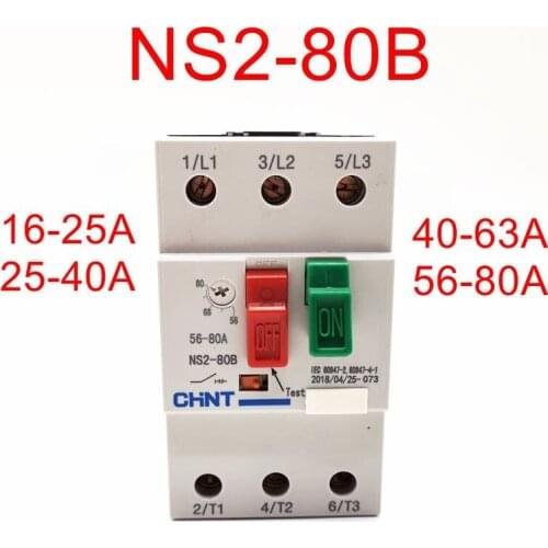 Original CHiNT NS2-80B Manual Motor Starter 16~80A