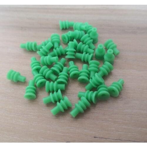 50/100/200pcs/lot Cable Cavity Plug Green Connector Hollow Rubber Seal Replacement of TE 347874-1