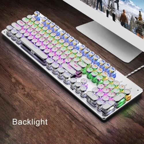 Wired Mechanical Gaming Keyboard 104 Keys Switches for Gamers with 9 Lighting Effect NK-Shopping