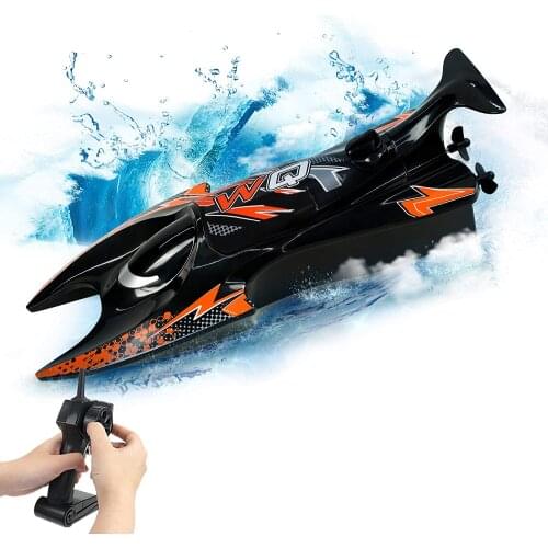 RC Boat Toy 2.4Hz Remote Control Speed Boat Dual Motors Self-Righting Racing Boat 15KM/H RC Ship Speedboat Toys for Adult & Kids