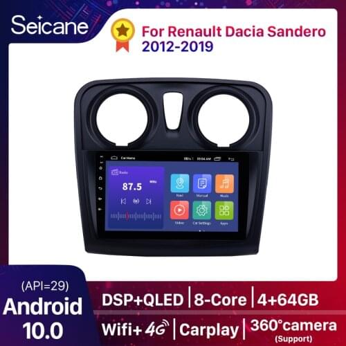 Seicane 9 inch Car Multimedia Player 2 din Android 10.0 for for Renault Dacia Sandero 2012 2013 2014-2017 Support Rear Camera