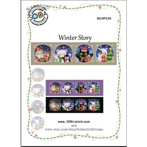 SO-OP135 Winters Story 44-28 Counted Cross Stitch Kits Needlework Embroidery Crafts DIY Arts Handmade Home Decor