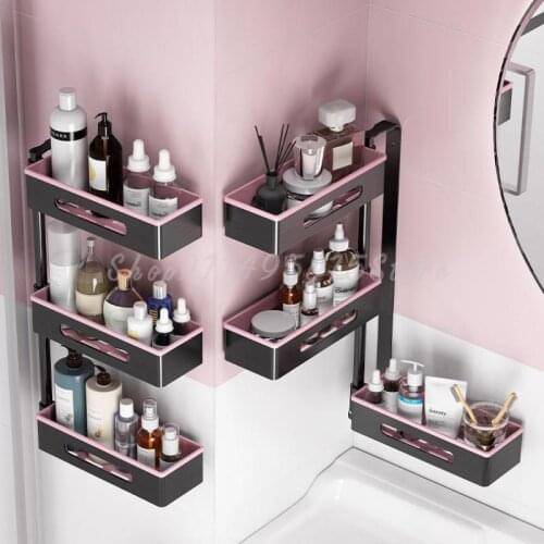 Toilet Cosmetic Rack Wall-mounted Bathroom Punch-free Toilet Toilet Vanity Table Rotating Storage Rack