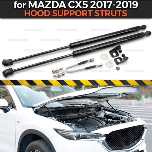 Hood support struts case for Mazda CX-5 2017-2019 Stainless steel 1 set / 2 pcs molding decoration car styling exterior