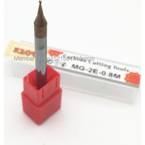 KLOT HRC60 TiCN Coated Solid Carbide Micro End Mill 0.2 0.25 0.3 0.35 0.4 0.45 0.5 0.55 0.6 0.65 0.7 0.8 0.9mm Shank 4mm 2-Flute