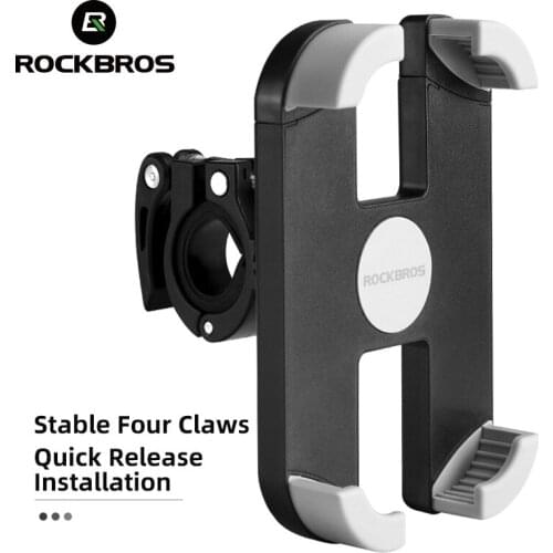 ROCKBROS Bike Phone Holder Adjustable Ultra-light Quick Release Cycling Handlebar Rotatable Phone Mount ABS Bicycle Accessories