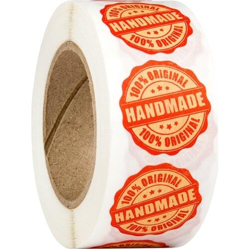 Vintage Round Wave Kraft paper'100% original handmadeseal Sticker for Handmade Products DIY multifunctional Gift