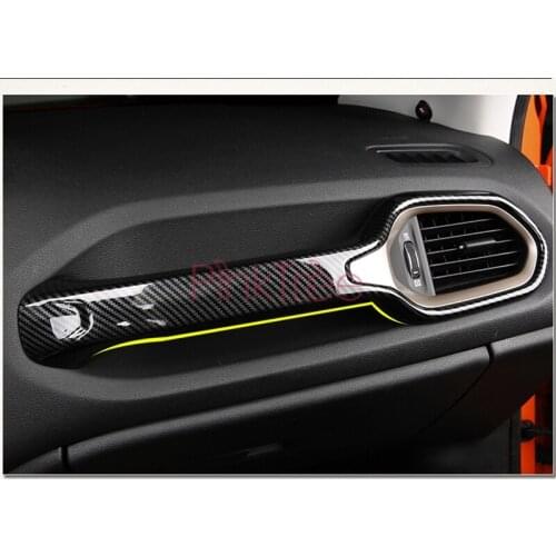 Interior Steering Wheel Button Panel Cover Trim For Jeep Renegade 2016 2017 2018 Carbon Fiber Color SUV Styling Accessories