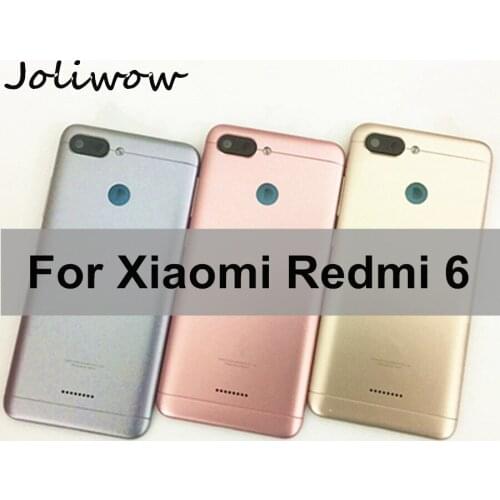 Battery Back Cover For Redmi 6 Battery Cover Back Case For Xiaomi Redmi 6 Back Cover Housing +Volume Power Buttons Cameca Lens