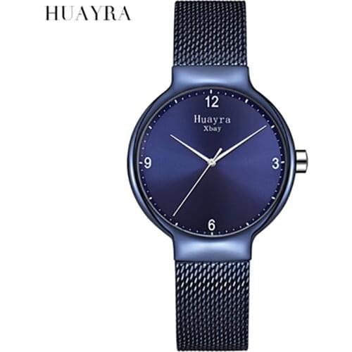 Brand luxury ladies mesh belt ultra-thin sapphire glass enhanced luminous watch stainless steel waterproof clock quartz watch