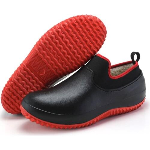 Unisex Winter Mens Rain Boots Warm Snow Boots Non-Slip Men Rain Shoes Waterproof Rain Boots Mens Water Boots Rubber Work Boots