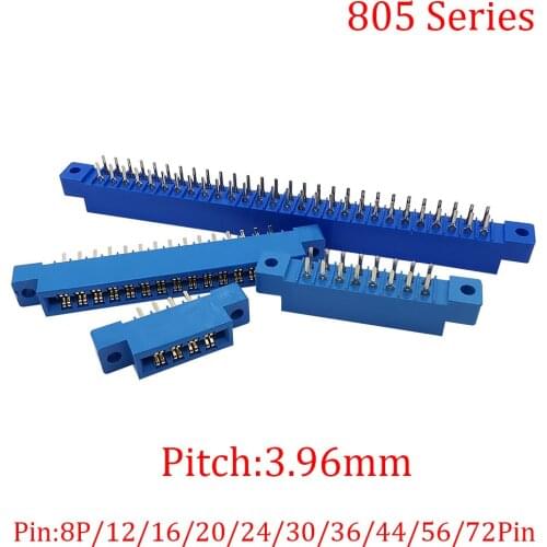 1Pcs 8P 12P 16P 20P 24P 30P 36P 44P 56P 72Pin 3.96mm Pitch 805 Series PCB Mount Slot Solder Card Edge Female Socket Connectors