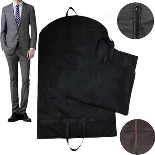 1pc Clothes Cover Non-woven Fabric Dust Moisture Proof Hanging Bag For Winter Clothes Fur Coat Protector Hanging Suit Bag Covers