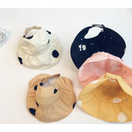 2021 New Summer Baby Sun Hat Children Outdoor Cover Anti UV Protection Beach Caps Dots Boy Girl Swimming Hats For 4-8 year old