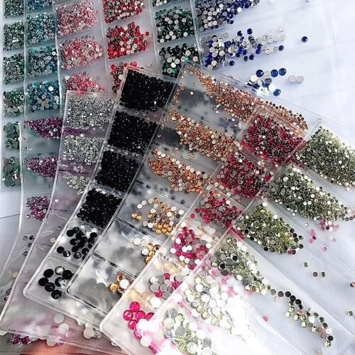 1.5MM to 5MM flat back 3d acrylic nail art decorations rhinestones gems glitter nails accessoires nail supplies tool flat back