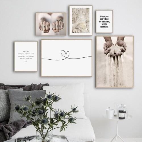 Abstract Minimalistic Hand And Fist Modern Wall Photos Decorative Canvas Painting For Living Room Wall Decoration Home Decor