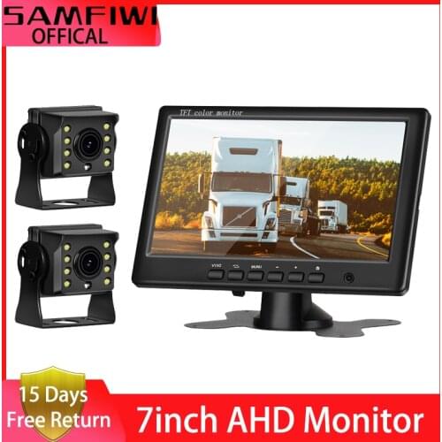 Car Monitor 7 Inch Car Screen AHD Display Back Up Camera for Harvester RV Truck Parking Rear View System Cameras TFT LCD Monitor