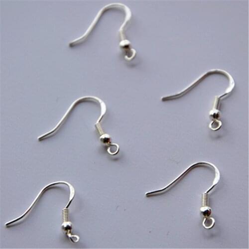 Free 50PCS Wholesale Lot 18mm 925 Sterling Silver Earring Hooks Ball Jewelry Accessory Findings Ear Wire FY-07