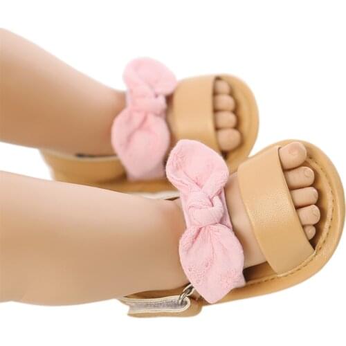 Baby Summer Sandals Newborn Kids Girl Casual Cute Bowknot Shoes Anti-Slip Soft Sole Causal First Walkers