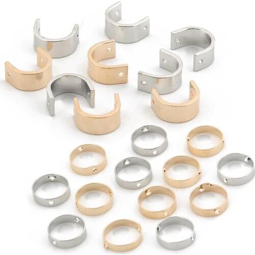 NEW Double Hole Spacer Beads 8x10mm Crimp Jump Rings KC Gold Rhodium for DIY Drop Earrings Jewelry Making Accessories