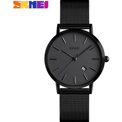 SKMEI 1530 Luxury Women Quartz Watch Sport Chrono Stainless Steel Time Clock Waterproof Male Simple Wristwatch Relogio Masculino
