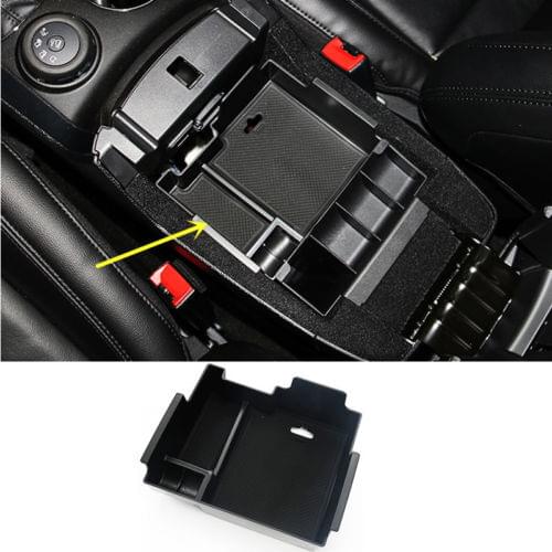 1pcs Black Central Storage Box with Mat For Ford Explorer 2016
